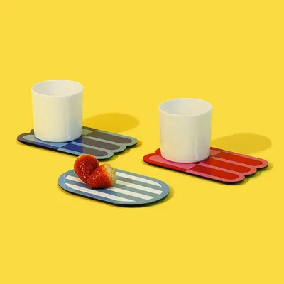Accessoires thé et café - Dessous de Verre Vague – Accent graphique et coloré - ISUWA