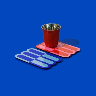 Tea and coffee accessories - Wave Coaster – Graphic Table Accent in Color - ISUWA
