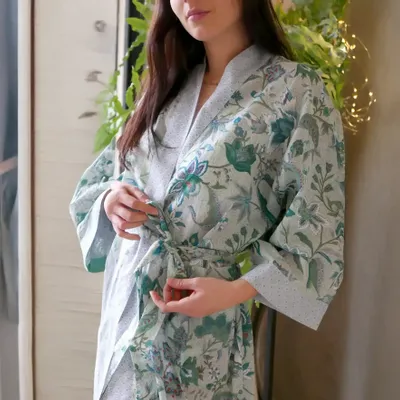 Prêt-à-porter - KIMONO BLUE GARDEN - KARAWAN AUTHENTIC