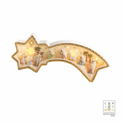 Nativity scenes and santons - PORCELAIN CRIB WITH LED LIGHT - MASCAGNI CASA SRL