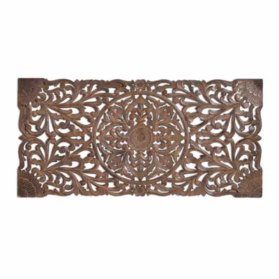 Beds - Antique Brown Hand Carved Headboard - GINER Y COLOMER