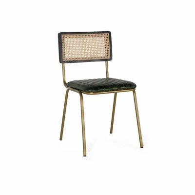 Chairs - Set of 2 leather and rattan chairs - GINER Y COLOMER
