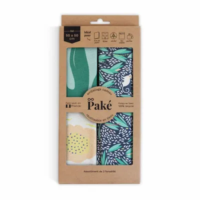 Gifts - Reusable gift wrap (furoshiki) 50 X 50 cm - PAKÉ