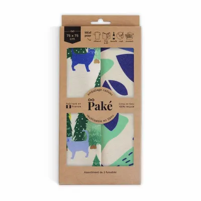 Gifts - Reusable gift wrap (furoshiki) 75 x 75 cm - PAKÉ