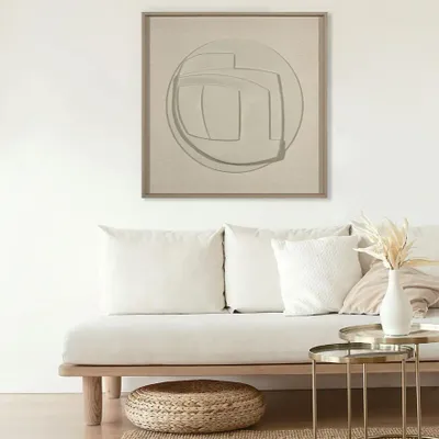 Services - 'Esquisto 01 Circular Gris' - Œuvre originale - 110x110cm - PERSPECTIVA 10