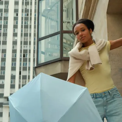 Beauty products - UV protection compact umbrella – Sun & Rain – Pearl Blue – CELESTA - ANATOLE