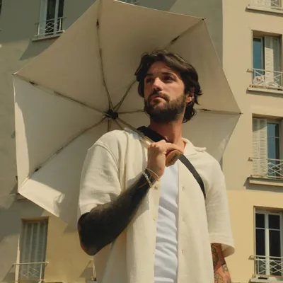 Apparel - UV protection compact umbrella – Sun & Rain – Stone Blue – Victor - ANATOLE