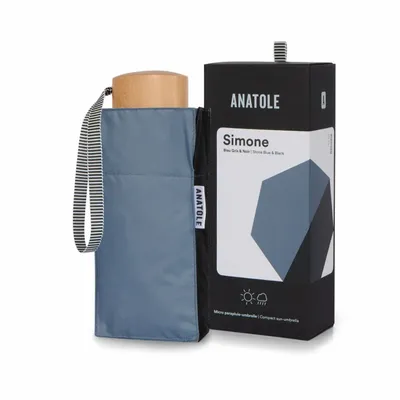 Prêt-à-porter - Mini parapluie-ombrelle anti-UV double protection – Bleu Gris – Victor - ANATOLE