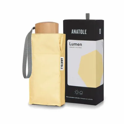 Beauty products - UV protection compact umbrella – Sun & Rain – Linen Yellow – LUMEN - ANATOLE
