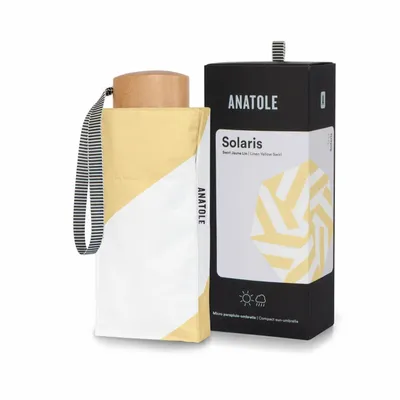 Beauty products - UV protection compact umbrella – Linen Yellow Swirl – Solaris - ANATOLE