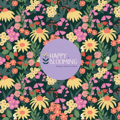 Papiers peints - Motifs exclusifs - all over ou placés - HAPPY BLOOMING