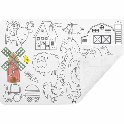 Children's arts and crafts - SILICONE: COLOURING PLACEMAT - FARM THEME - ULYSSE COULEURS D'ENFANCE