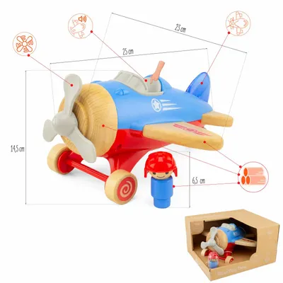 Jouets enfants - ROUTOUDOU : AVION - ULYSSE COULEURS D'ENFANCE