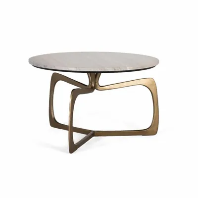 Coffee tables - Coffee table with metal base and marble top - GINER Y COLOMER