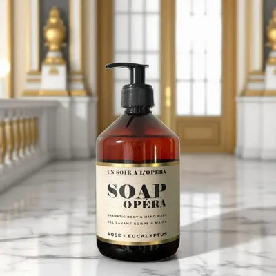 Savons - SAVON LIQUIDE - GEL DOUCHE SOAP OPERA - ROSE & EUCALYPTUS - 490 ml - UN SOIR A L'OPERA