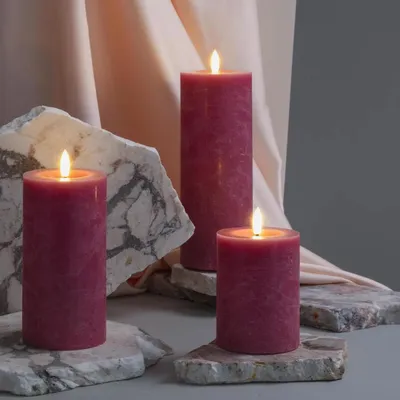 Éclairage LED - Seasonal Colours Melted Pillar Candles Rock - MOODS & MORE