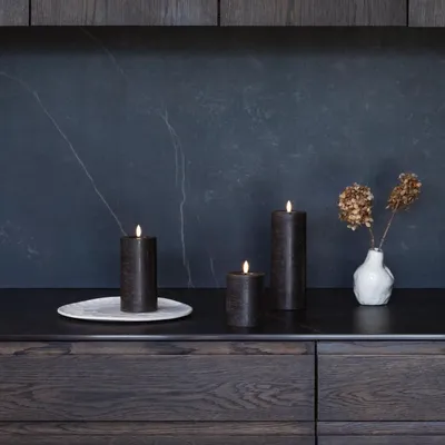 Éclairage LED - Seasonal Colours Melted Pillar Candles Rock - MOODS & MORE