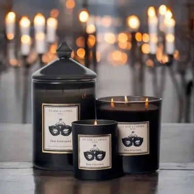 Objets de décoration - BOUGIE PARFUMÉE 3 MECHES - CIRE 100 % VÉGÉTALE - DON GIOVANNI - 550 g - UN SOIR A L'OPERA