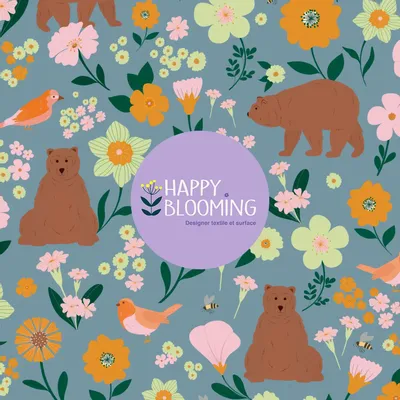 Bed linens - Exclusive patterns - all over or placed - HAPPY BLOOMING