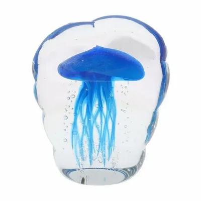 Objets de décoration - S/2 SULFURES/BLOC MEDUSE BLEUE 14x5,5x17h - FANCY