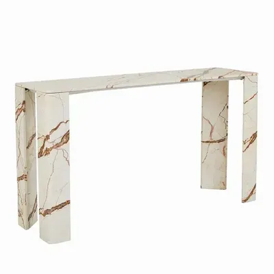 Console table - NIMES CONSOLE IN BEIGE MARBLE 140x40x78h - FANCY