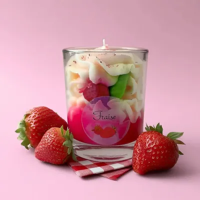 Gifts - Strawberry scented candle - 200ml - MURI CREATIONS
