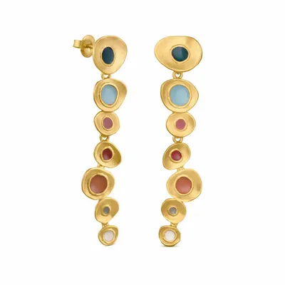 Bijoux - BOUCLES D'OREILLES LONGUES DORÉES FAVORITA COLORS - JOIDART