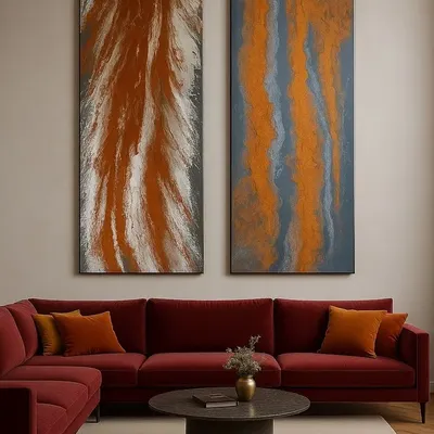 Tableaux - Sillage est un diptyque abstrait en deux parties, à l'acrylique-resin - TURIK&ART (KSENIIA TURIK)
