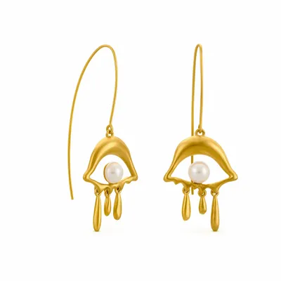 Bijoux - BOUCLES D'OREILLES À CROCHET DORÉES  DALÍ, JEWELRY BY JOIDART, OEIL - JOIDART