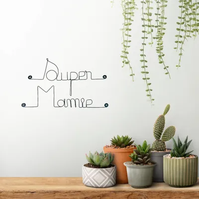 Decorative objects - Wire Wall Decoration\" Super Granny\” - to pin - BIJOUX DE MUR