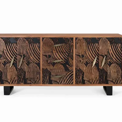 Buffets - Buffet bois d'acacia et métal - GINER Y COLOMER