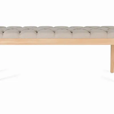 Wardrobe - Natural pine and beige fabric bench - GINER Y COLOMER