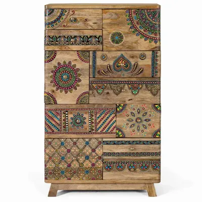 Commodes - Commode en bois manguier peint à la main - GINER Y COLOMER