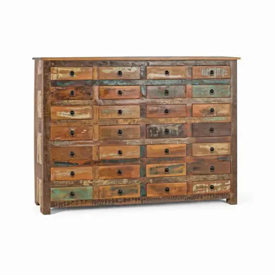 Buffets - Buffet avec 28 tiroirs en bois recyclé fabriqué à la main - GINER Y COLOMER