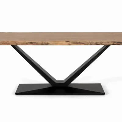 Dining Tables - Acacia wood and metal dining table - GINER Y COLOMER