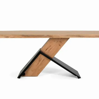 Dining Tables - Acacia wood and metal dining table - GINER Y COLOMER
