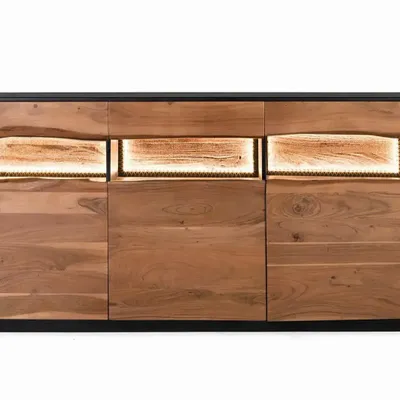 Buffets - Buffet en bois d'acacia naturel et noir - GINER Y COLOMER