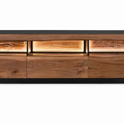 Meubles TV - Meuble TV en bois d'acacia naturel et noir - GINER Y COLOMER