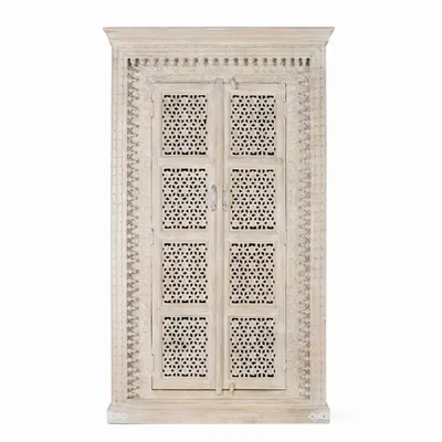 Armoires - Armoire en bois manguier blanc décapé - GINER Y COLOMER
