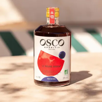 Épicerie fine - OSCO Le Rouge Ardent apéritif sans alcool bio et français -0% -70 cl - OSCO - APERITIFS SANS ALCOOL