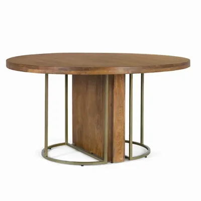 Dining Tables - Round dining table in solid mango wood 150 cm - GINER Y COLOMER