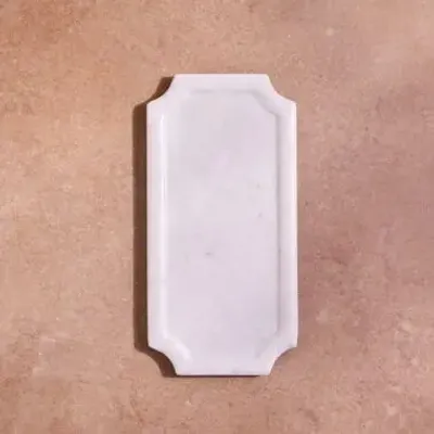 Plateaux - Plateaux en marbre blanc avec contour - BE HOME