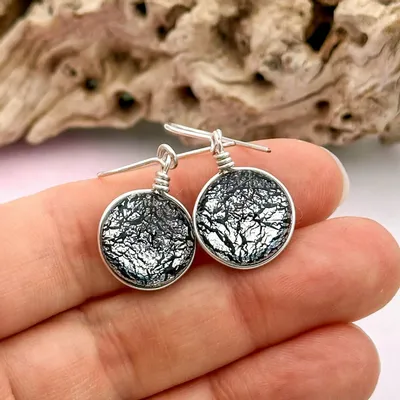 Jewelry - Black and silver earrings - Murano glass technique - BIJOUX EVIDENCE