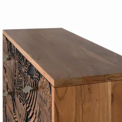 Chests of drawers - Acacia wood and metal chest of drawers - GINER Y COLOMER