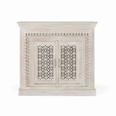 Sideboards - Sideboard in aged white mango wood - GINER Y COLOMER