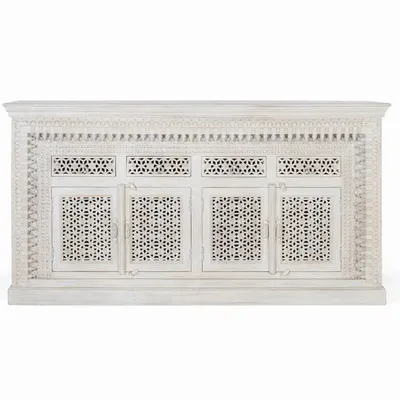 Sideboards - Sideboard in aged white mango wood - GINER Y COLOMER