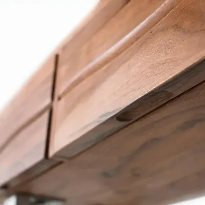 Console table - Console table in natural acacia wood and metal - GINER Y COLOMER