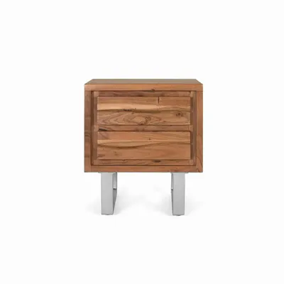 Night tables - Acacia wood and metal bedside table - GINER Y COLOMER