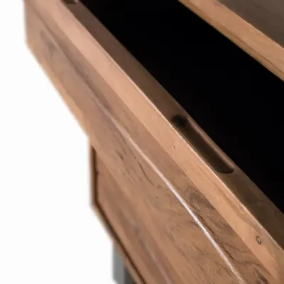 Chests of drawers - Acacia wood and metal chest of drawers - GINER Y COLOMER