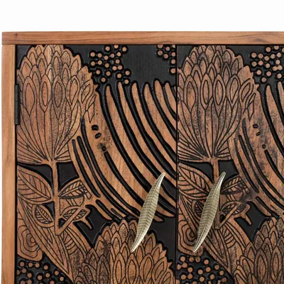 Sideboards - Acacia wood and metal sideboard - GINER Y COLOMER